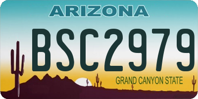 AZ license plate BSC2979