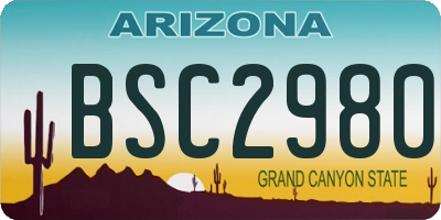 AZ license plate BSC2980