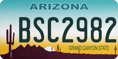 AZ license plate BSC2982