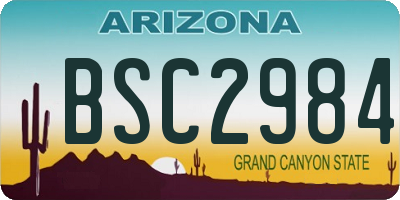 AZ license plate BSC2984