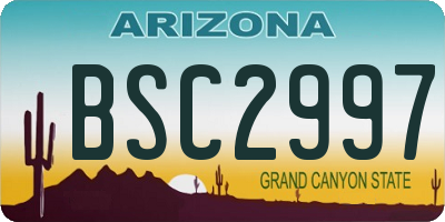 AZ license plate BSC2997