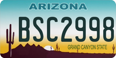 AZ license plate BSC2998