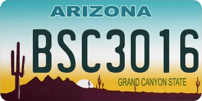 AZ license plate BSC3016