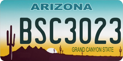 AZ license plate BSC3023