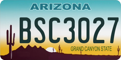 AZ license plate BSC3027