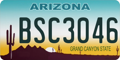 AZ license plate BSC3046