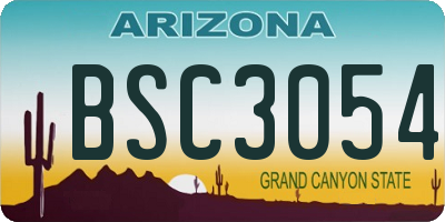 AZ license plate BSC3054