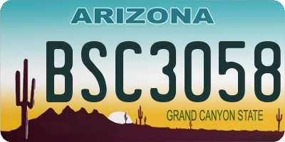 AZ license plate BSC3058