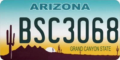 AZ license plate BSC3068