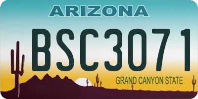 AZ license plate BSC3071