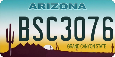 AZ license plate BSC3076