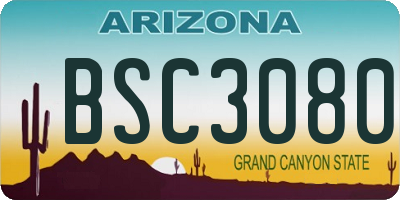 AZ license plate BSC3080