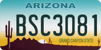 AZ license plate BSC3081