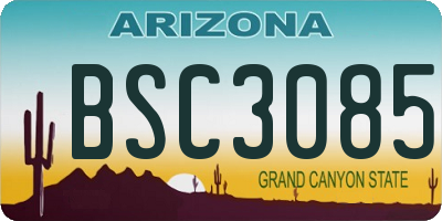 AZ license plate BSC3085