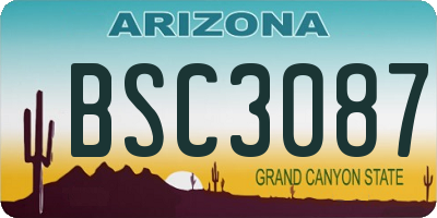 AZ license plate BSC3087