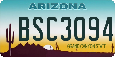 AZ license plate BSC3094