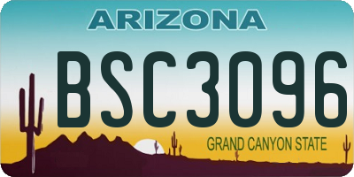 AZ license plate BSC3096