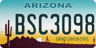 AZ license plate BSC3098