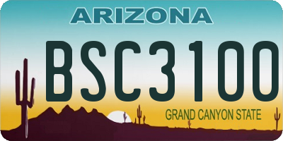 AZ license plate BSC3100