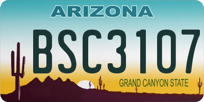 AZ license plate BSC3107