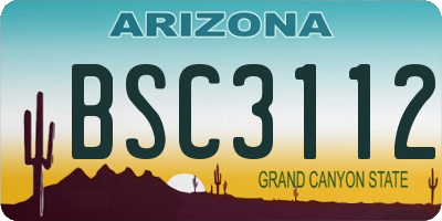 AZ license plate BSC3112