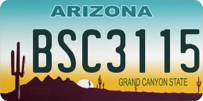 AZ license plate BSC3115