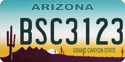 AZ license plate BSC3123