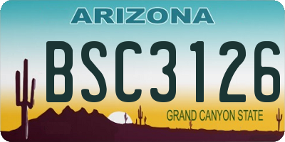 AZ license plate BSC3126