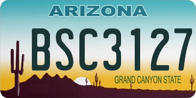 AZ license plate BSC3127