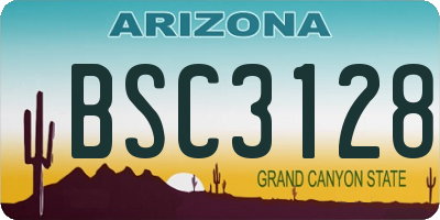 AZ license plate BSC3128