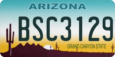 AZ license plate BSC3129