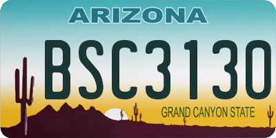 AZ license plate BSC3130