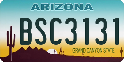 AZ license plate BSC3131