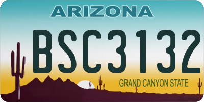 AZ license plate BSC3132