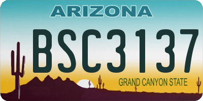 AZ license plate BSC3137