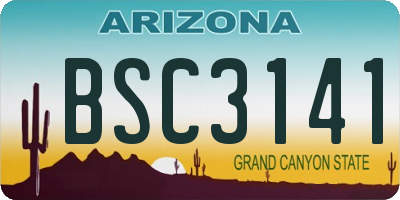 AZ license plate BSC3141