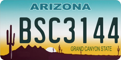 AZ license plate BSC3144