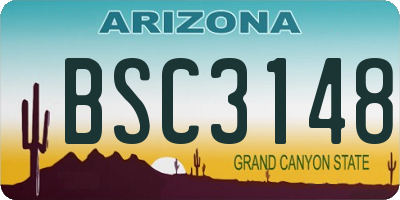 AZ license plate BSC3148