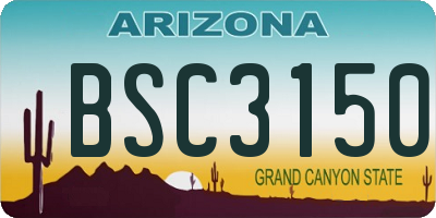 AZ license plate BSC3150