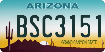 AZ license plate BSC3151