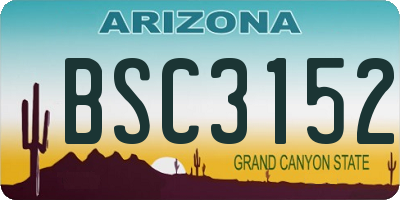 AZ license plate BSC3152