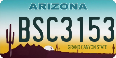 AZ license plate BSC3153