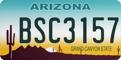 AZ license plate BSC3157