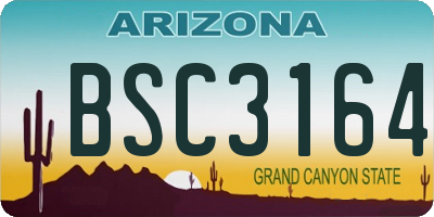 AZ license plate BSC3164