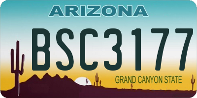 AZ license plate BSC3177