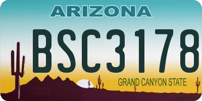 AZ license plate BSC3178