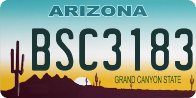 AZ license plate BSC3183