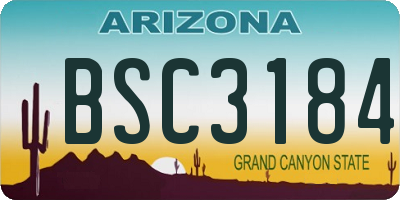 AZ license plate BSC3184