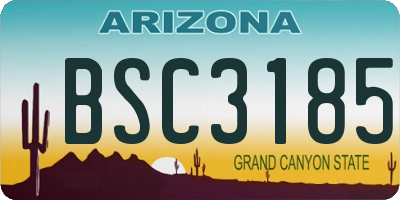 AZ license plate BSC3185