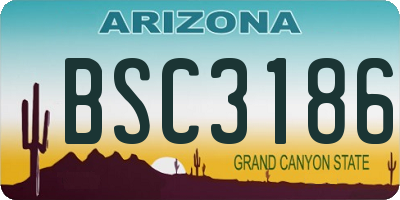 AZ license plate BSC3186